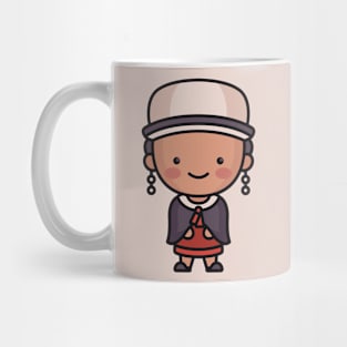 Cute Ecuadorian Woman in Traditional Clothing Cartoon Mug